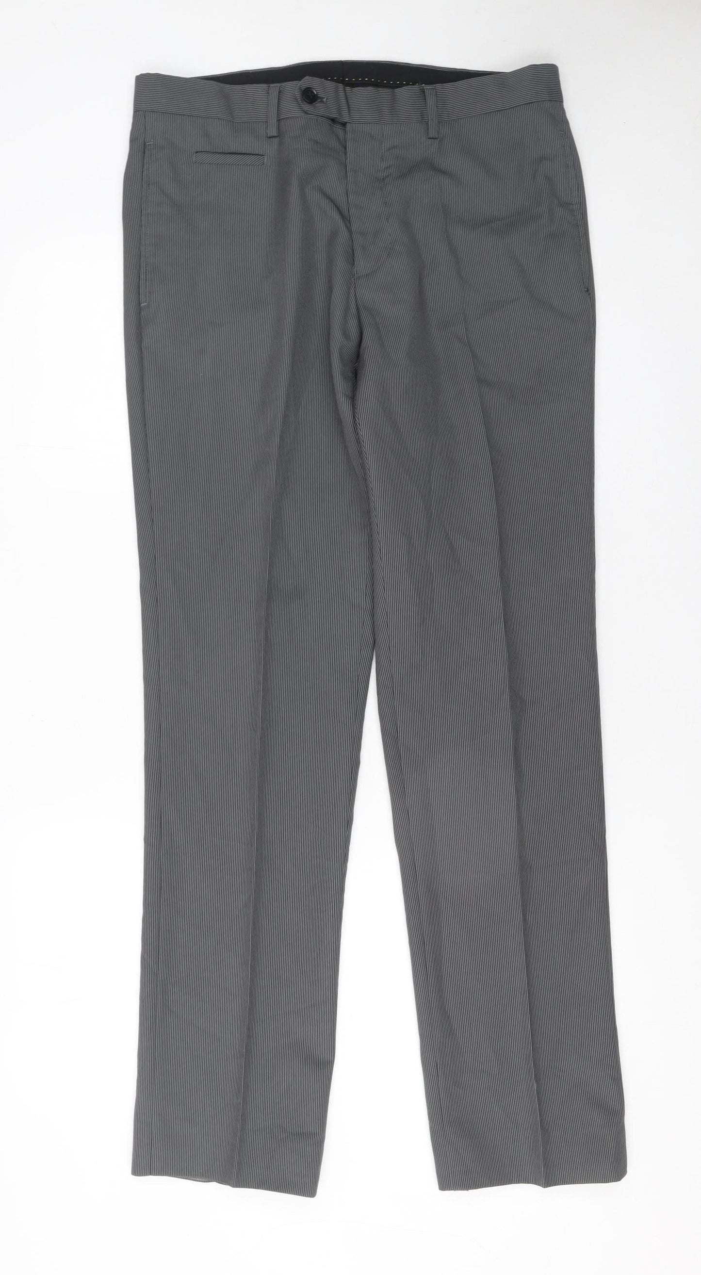 Mens UK Size 38R Remus Uomo Regular Fit Dress Pants Grey Trousers