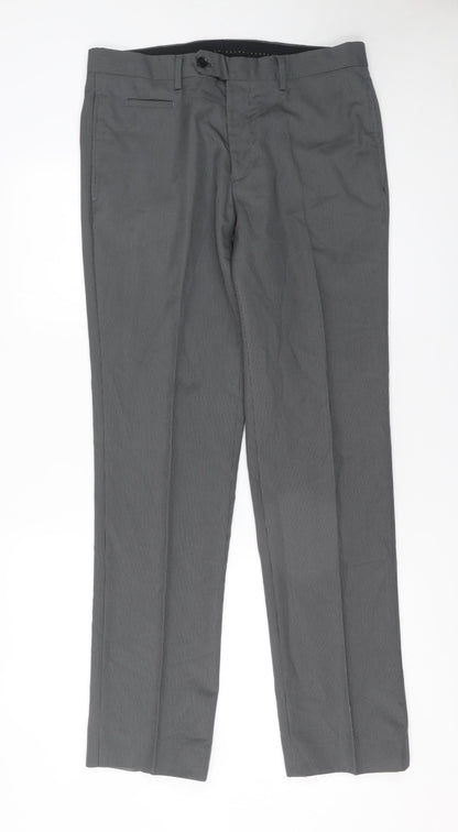 Mens UK Size 38R Remus Uomo Regular Fit Dress Pants Grey Trousers
