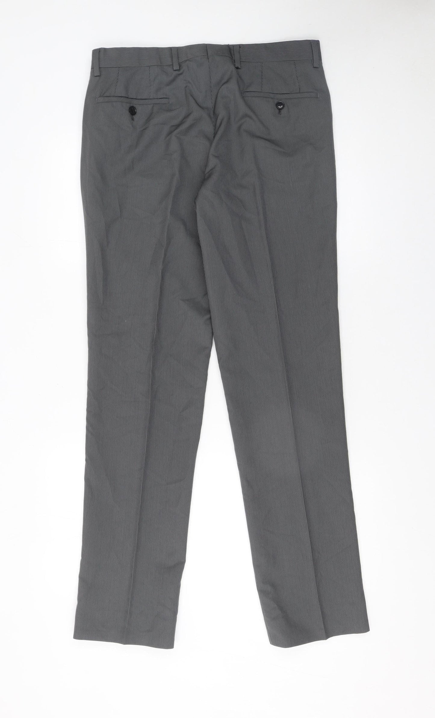 Mens UK Size 38R Remus Uomo Regular Fit Dress Pants Grey Trousers