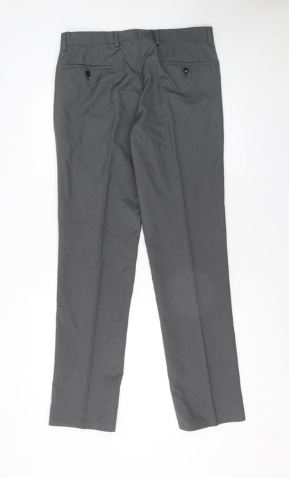 Mens UK Size 38R Remus Uomo Regular Fit Dress Pants Grey Trousers