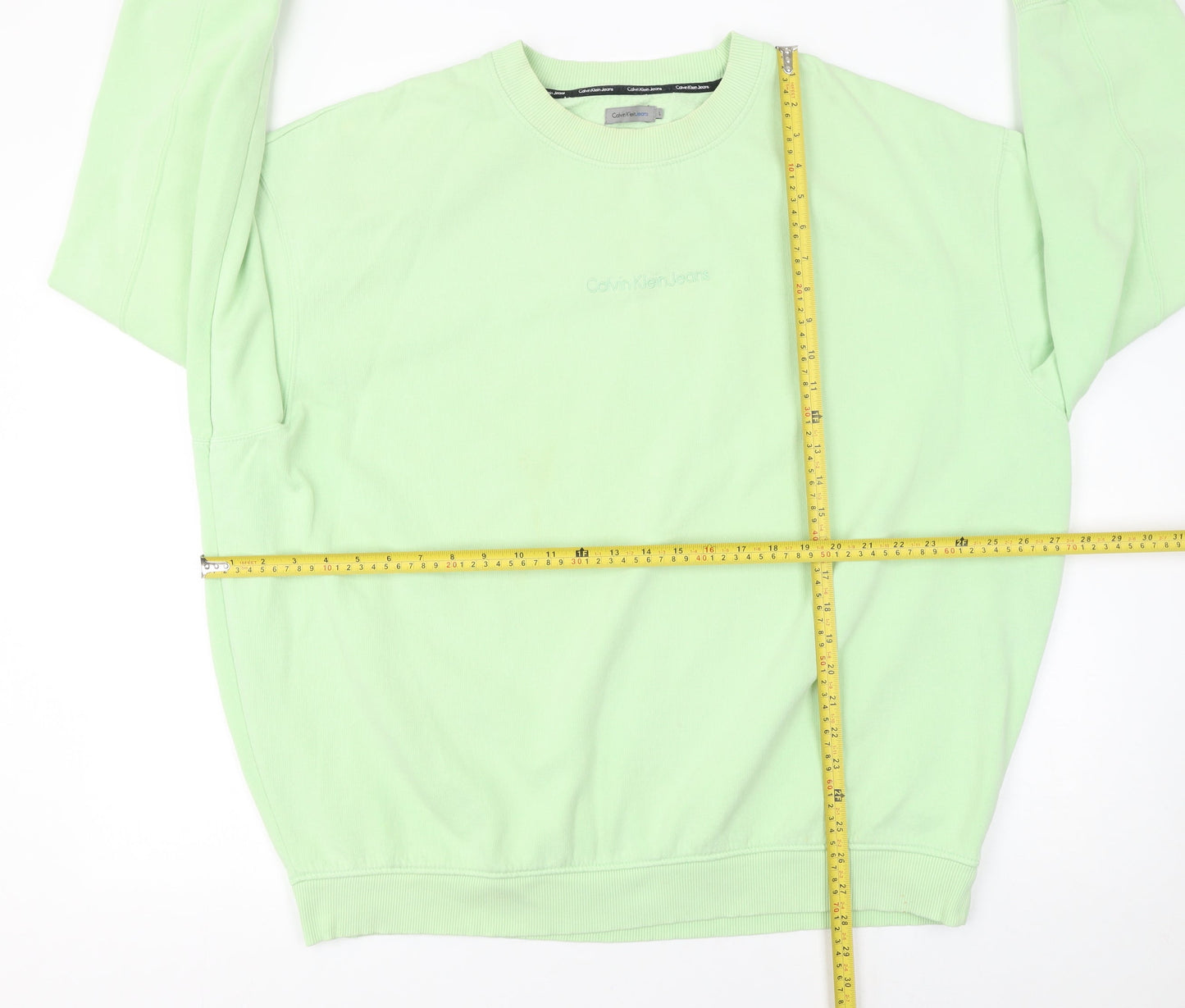 Womens UK Size L Calvin Klein Jeans Green Pullover Sweatshirt