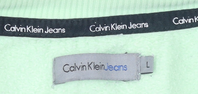 Womens UK Size L Calvin Klein Jeans Green Pullover Sweatshirt