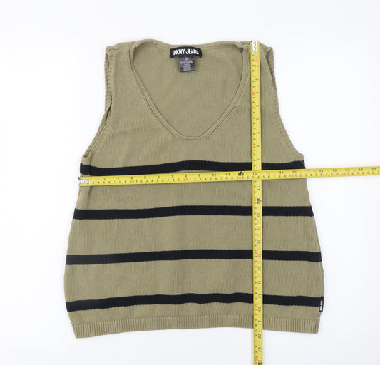 Womens UK Size 14 DKNY Jeans Green Vest Jumper