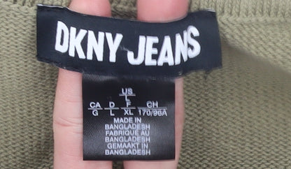 Womens UK Size 14 DKNY Jeans Green Vest Jumper
