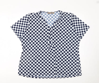 Womens UK Size 14 Mer & Sud Blue Basic Blouse