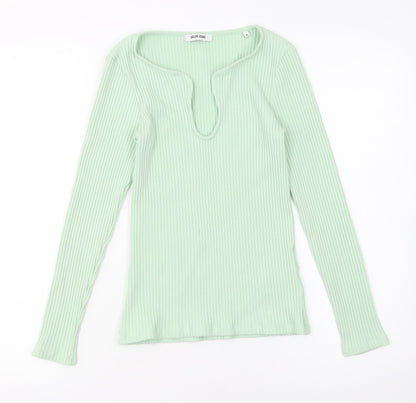 Womens UK Size XS Salsa Jeans Green Basic T-Shirt