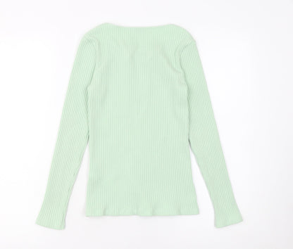 Womens UK Size XS Salsa Jeans Green Basic T-Shirt