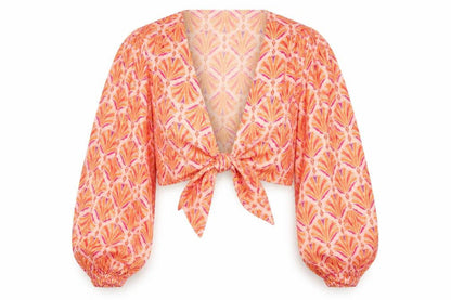Womens UK Size 16 River Island Pink Cropped Blouse