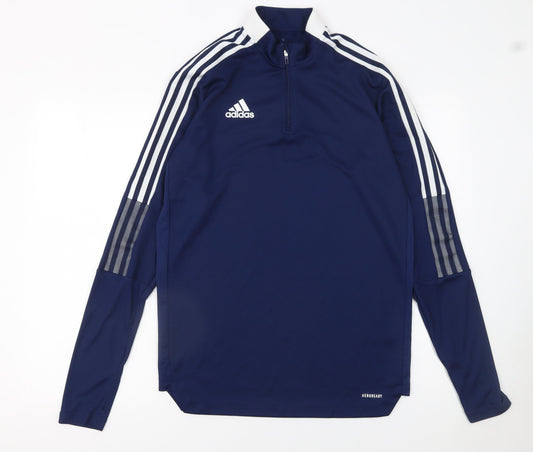 Mens UK Size M adidas Blue Pullover Sweatshirt
