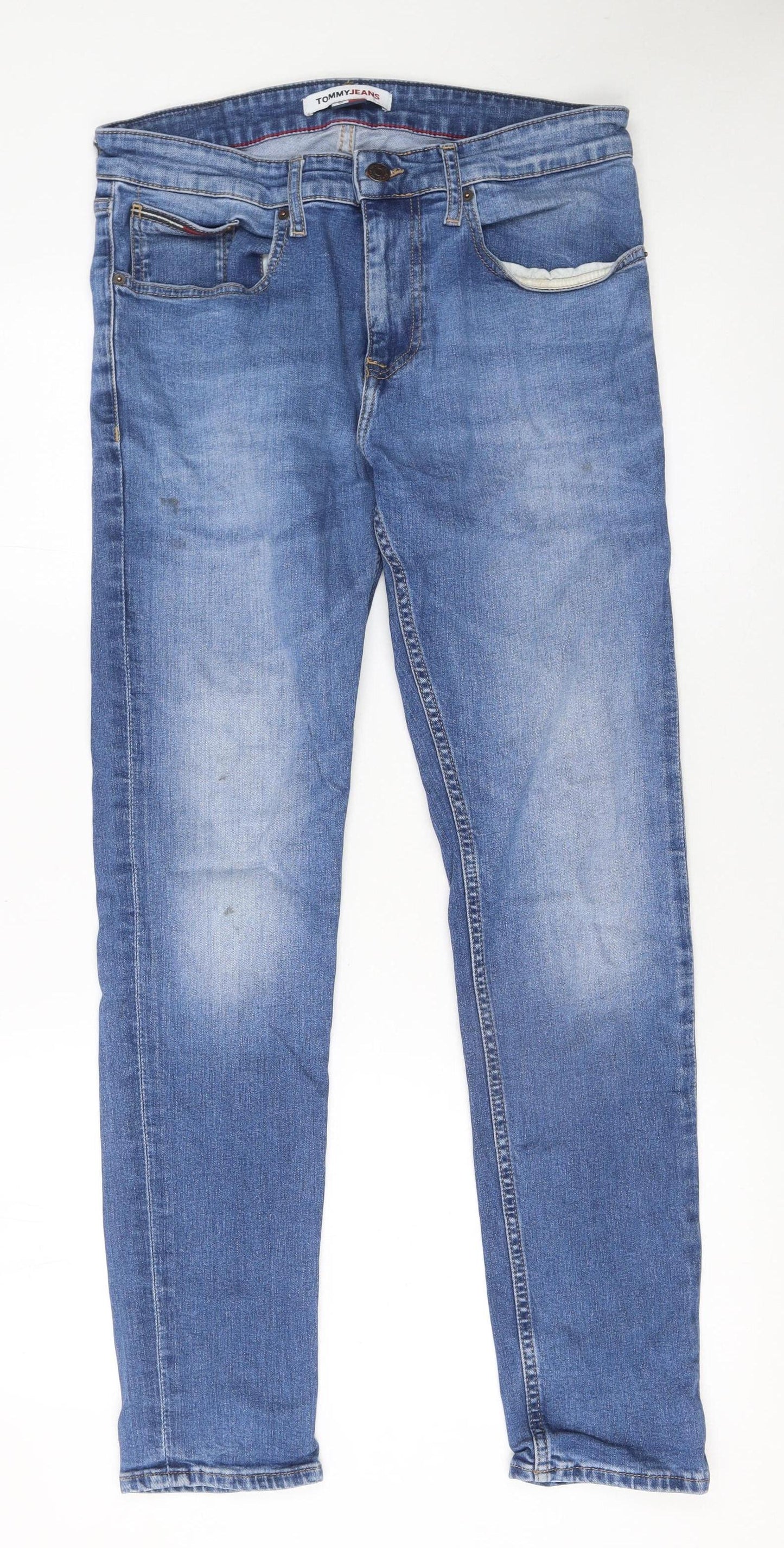 Mens UK Size M Tommy Jeans Slim Fit Skinny Blue Jeans