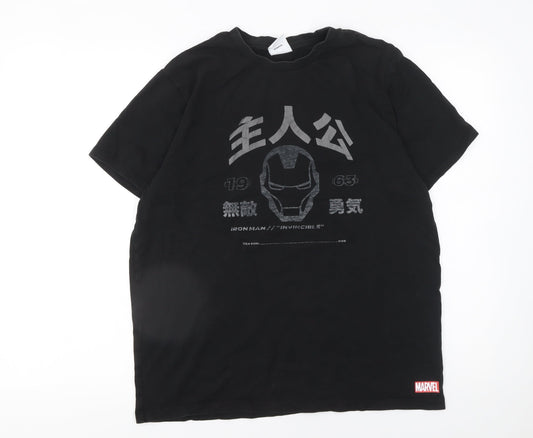 Mens UK Size M Marvel Black  T-Shirt