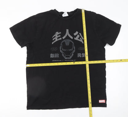 Mens UK Size M Marvel Black  T-Shirt