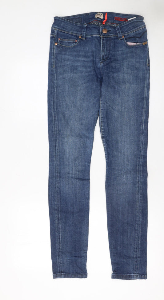 Womens UK Size 12 Only Regular Fit Skinny Blue Jeans