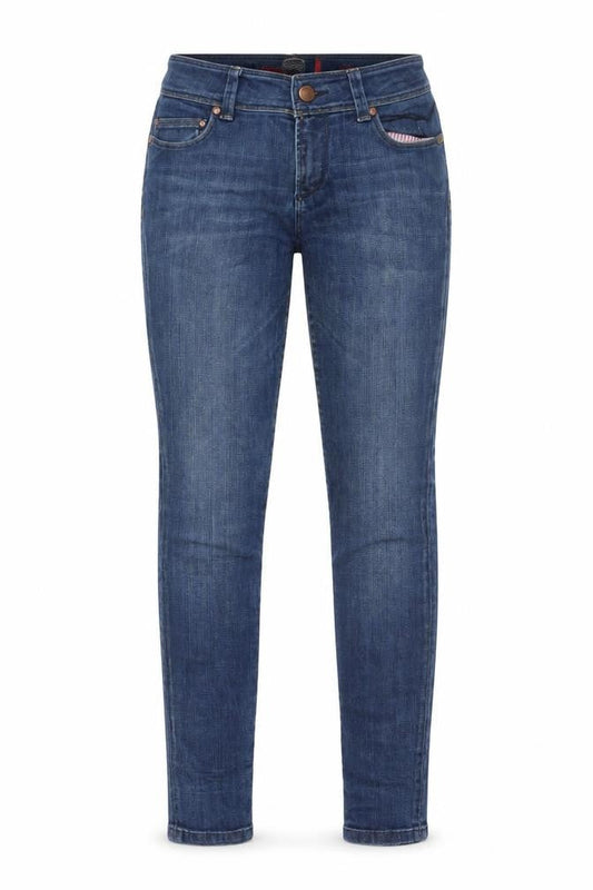 Front view of Only Women’s Blue Skinny Regular Mid Rise Jeans, size UK 12
