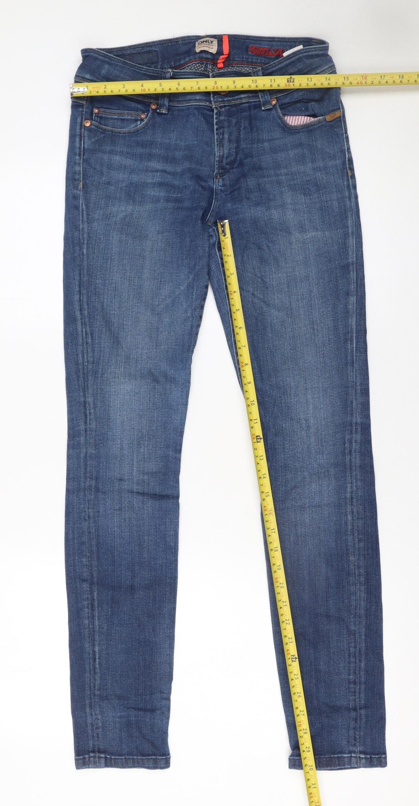 Womens UK Size 12 Only Regular Fit Skinny Blue Jeans