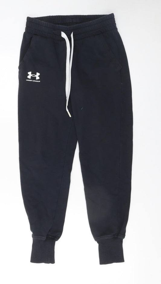 Womens UK Size XS Under armour Relaxed Fit Jogger Black Trousers