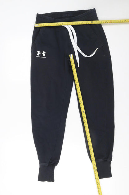 Womens UK Size XS Under armour Relaxed Fit Jogger Black Trousers