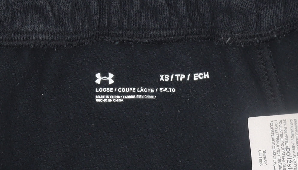 Womens UK Size XS Under armour Relaxed Fit Jogger Black Trousers