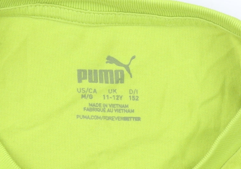 Boys UK Size 11-12 Years PUMA Yellow Basic T-Shirt