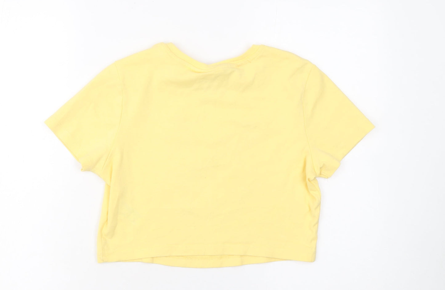 Womens UK Size M Tom and Jerry Yellow Cropped T-Shirt