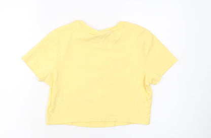 Womens UK Size M Tom and Jerry Yellow Cropped T-Shirt