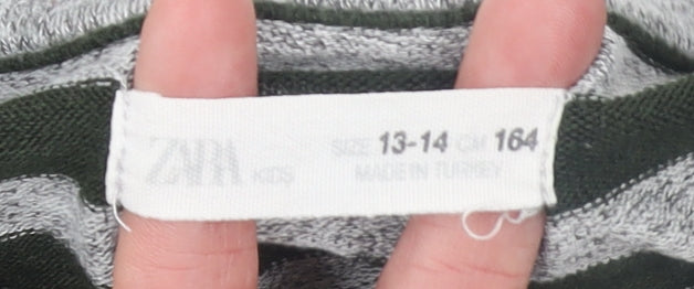 Girls UK Size 13-14 Years Zara Grey Pullover Jumper