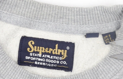 Womens UK Size 6 Superdry Grey Pullover Sweatshirt