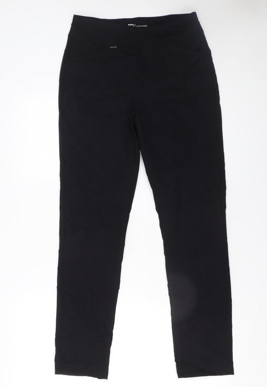 Womens UK Size S EP New York Slim Fit Casual Workwear Travel Black Trousers