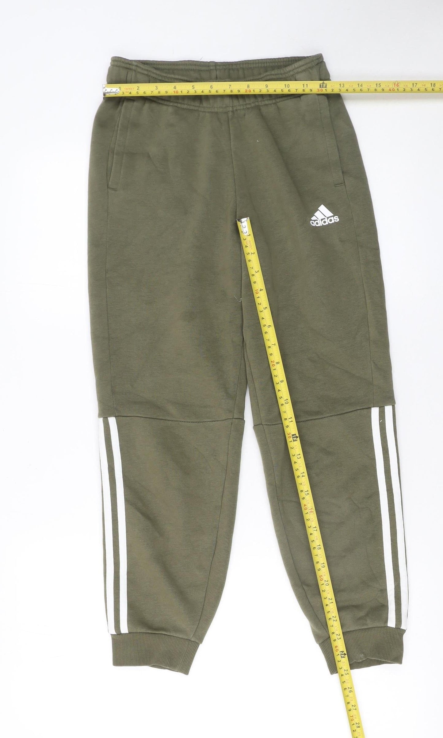 Boys UK Size 11-12 Years adidas Regular Fit Jogger Green Trousers