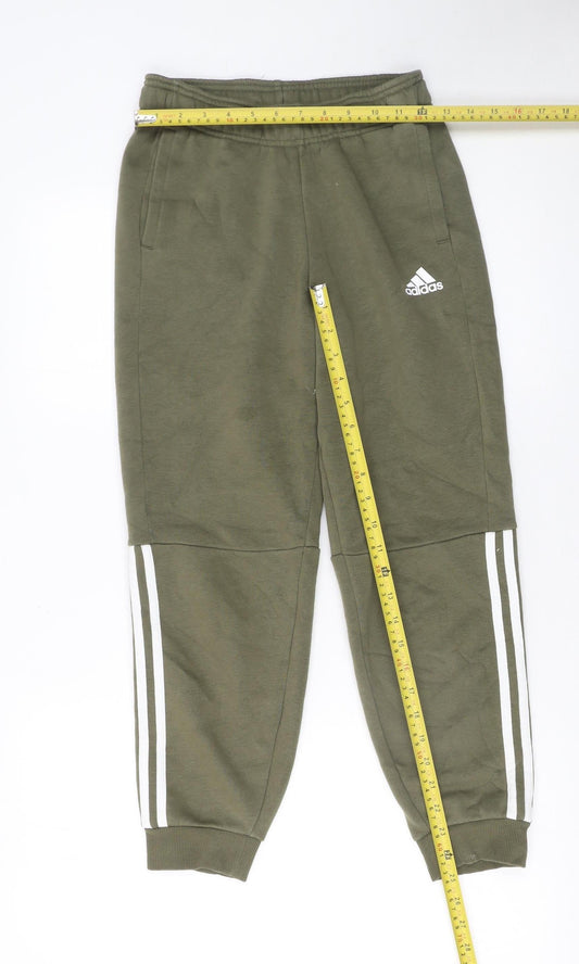 Boys UK Size 11-12 Years adidas Regular Fit Jogger Green Trousers