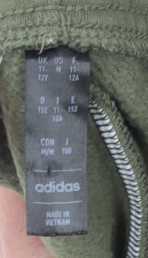 Boys UK Size 11-12 Years adidas Regular Fit Jogger Green Trousers