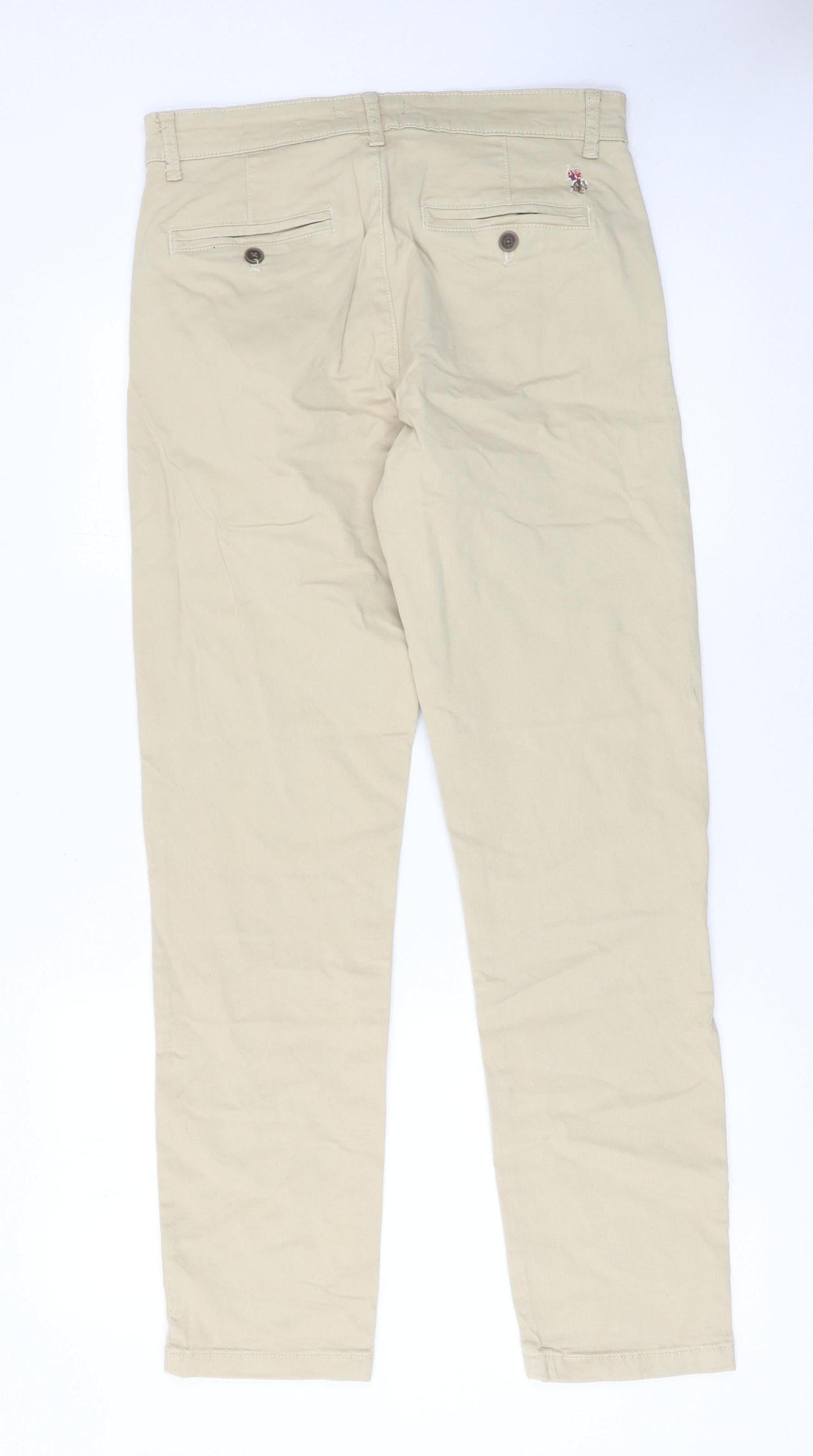 Mens UK Size 30R U.S. Polo Assn. Regular Fit Chino Beige Trousers