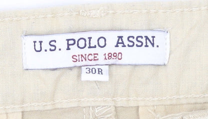 Mens UK Size 30R U.S. Polo Assn. Regular Fit Chino Beige Trousers