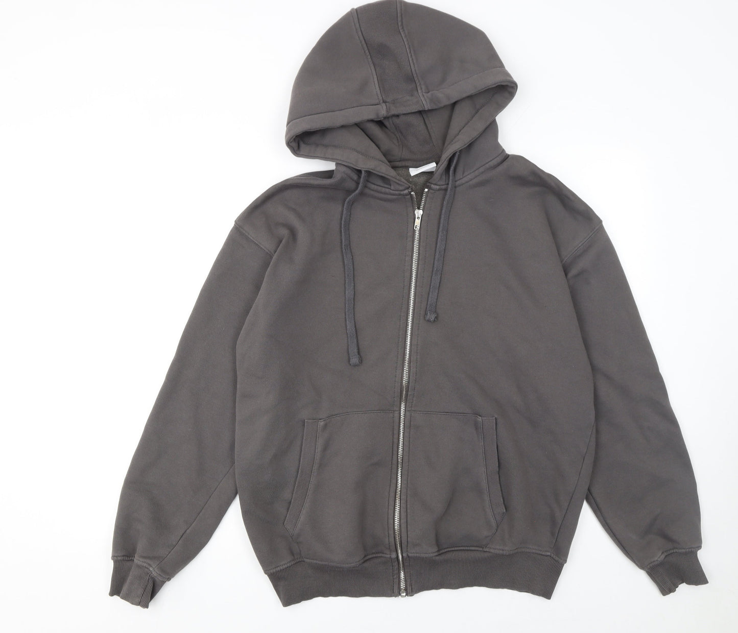 Womens UK Size S Bershka Grey Full Zip Hoodie