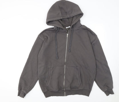 Womens UK Size S Bershka Grey Full Zip Hoodie