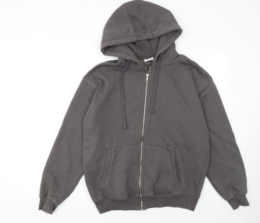 Womens UK Size S Bershka Grey Full Zip Hoodie