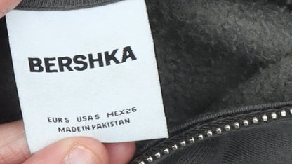 Womens UK Size S Bershka Grey Full Zip Hoodie