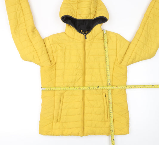 Womens UK Size 12 Stradivarius Yellow Puffer Jacket