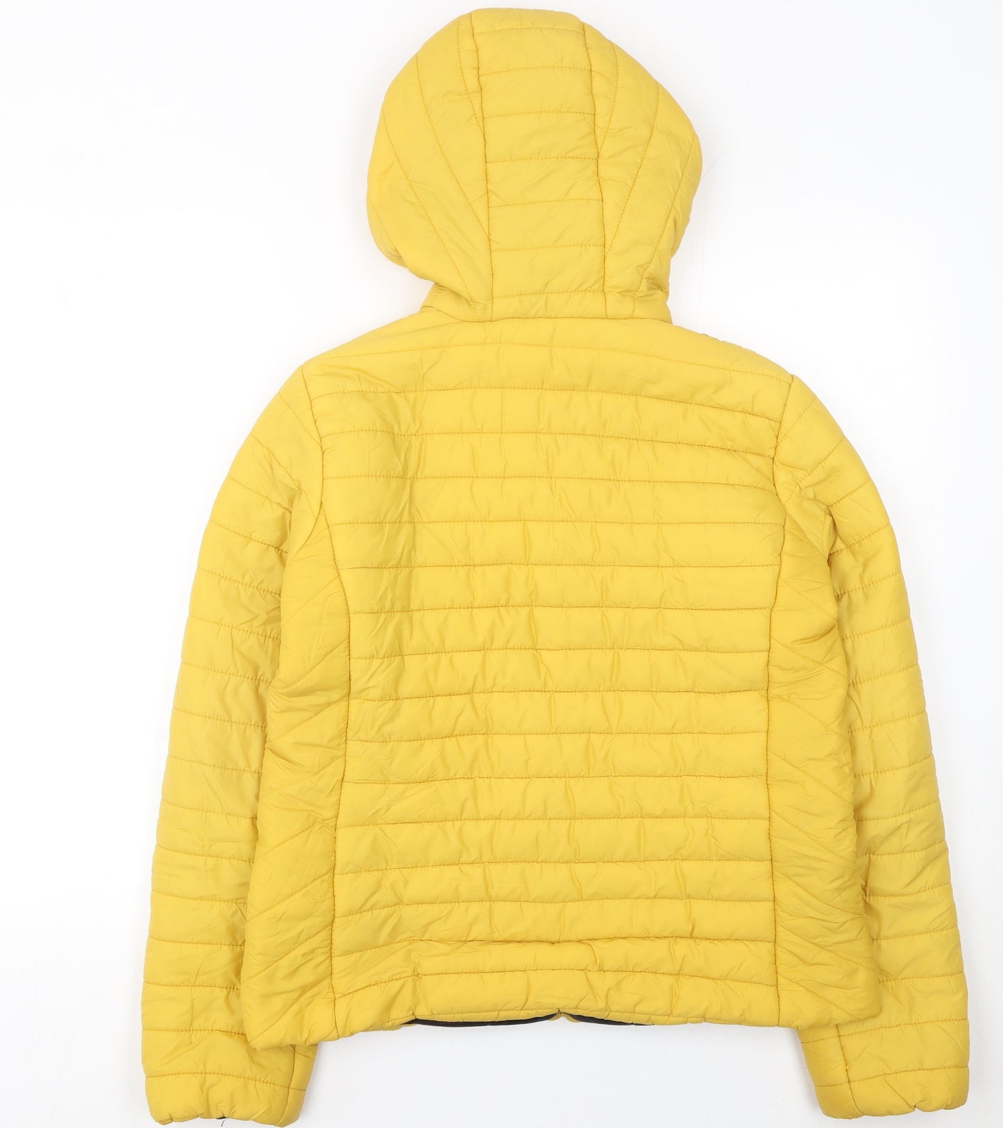 Womens UK Size 12 Stradivarius Yellow Puffer Jacket