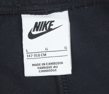 Boys UK Size L Nike Regular Fit Jogger Black Trousers