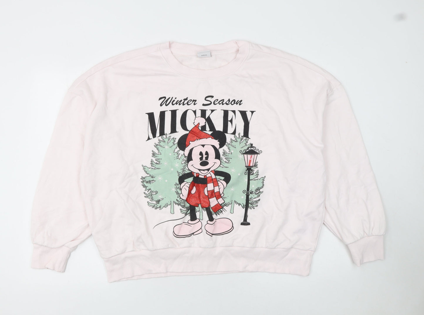 Womens UK Size L Disney Pink Pullover Sweatshirt