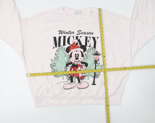 Womens UK Size L Disney Pink Pullover Sweatshirt