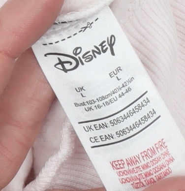 Womens UK Size L Disney Pink Pullover Sweatshirt