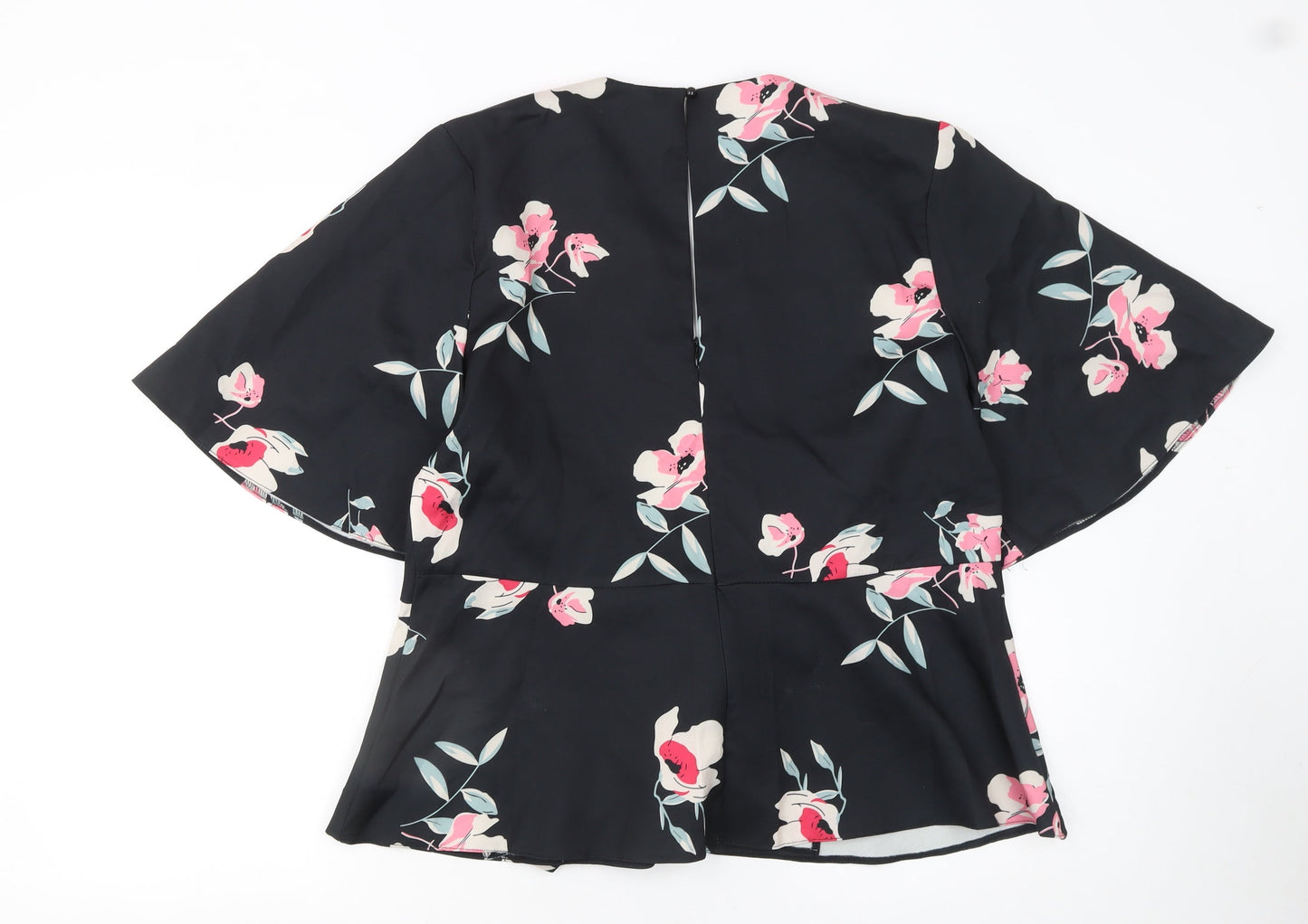Womens UK Size 16 Marc Angelo Black Wrap Blouse