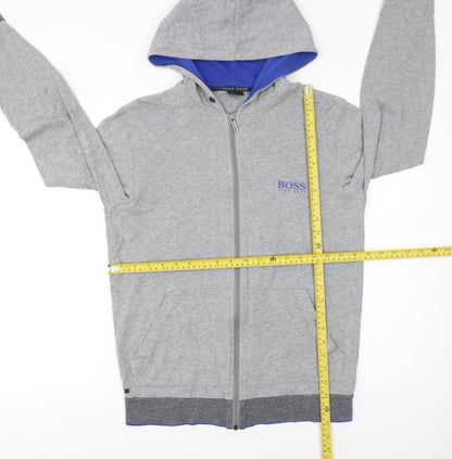 Mens UK Size S HUGO BOSS Grey Full Zip Hoodie