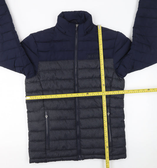Mens UK Size S Diesel Blue Puffer Jacket