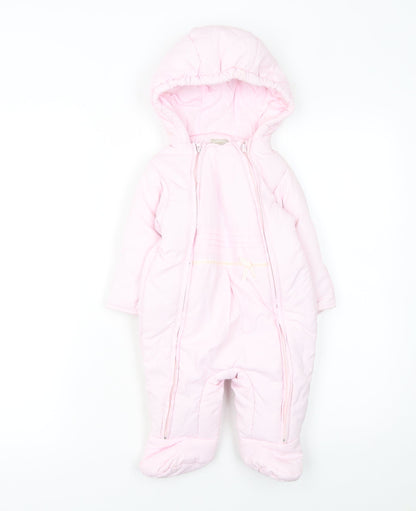 Prémaman Pink Hooded Snowsuit 6-9 Months Unisex Baby Winter Padded Suit
