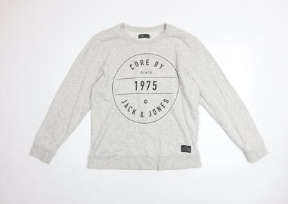 Mens UK Size L JACK & JONES Grey Pullover Sweatshirt