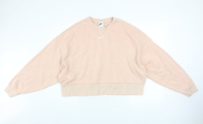 Womens UK Size M Nike Beige Pullover Sweatshirt