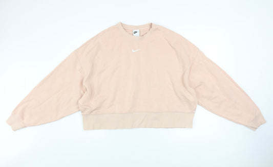 Womens UK Size M Nike Beige Pullover Sweatshirt